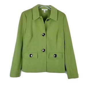 JM Collection Green Button Jacket Women Size Small